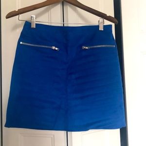 A blue electric skirt